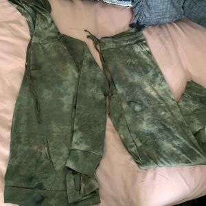 Lounge tie dye matching set jogger hoodie